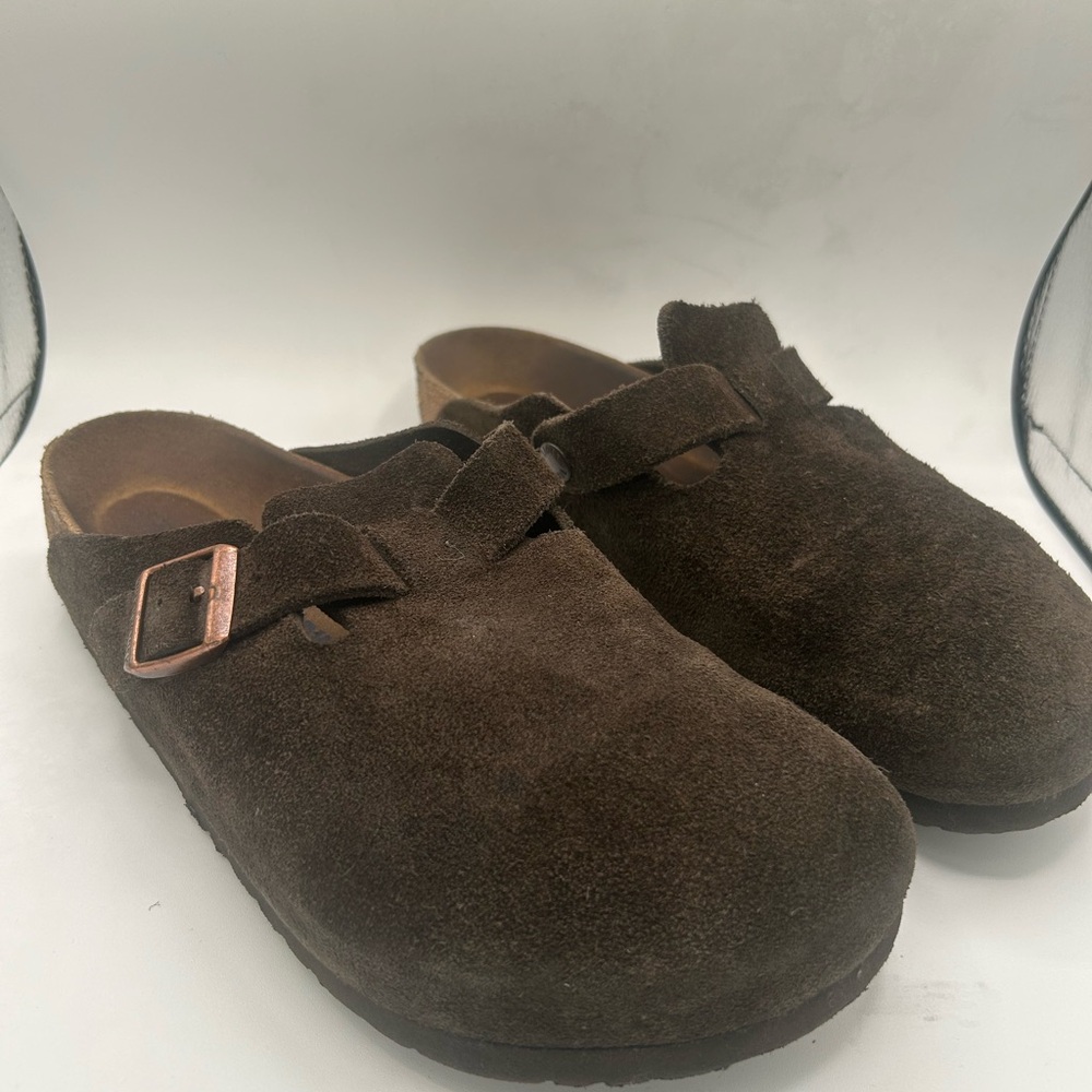 Birkenstock Boston Soft suede footbed clogs